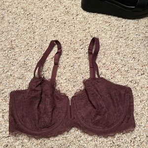 dark purple lace bralette